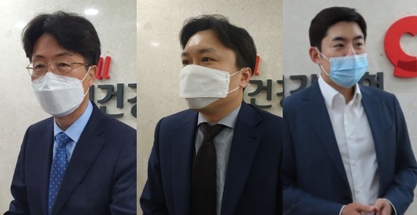 (촤측부터 의협 김동석 단장, 약사회 오인석 이사, 한의협 이진호 부회장)