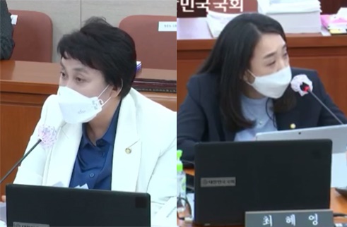(좌측부터) 정춘숙, 최혜영 의원.