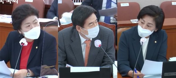 (좌측부터) 국민의힘 서정숙 의원, 무소속 이용호 의원, 더불어민주당 남인순 의원.
