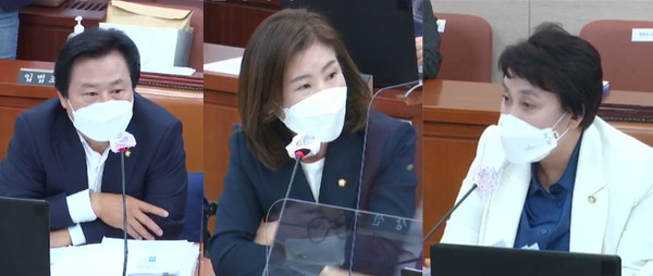 왼쪽부터 강기윤 의원, 김미애 의원, 정춘숙 의원.