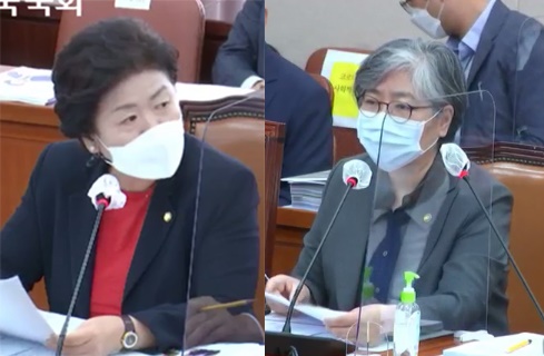 서정숙 의원(좌), 정은경 청장(우)