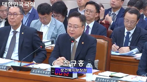 보건복지부 조규홍 장관이 답변하고 있다.