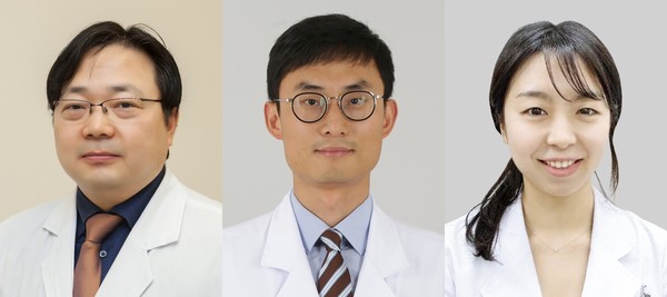 왼쪽부터 서울아산병원 심장혈관흉부외과 김용희-호흡기내과 지원준-병리과 안보경 교수.