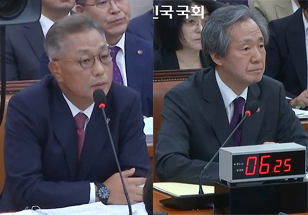 (좌측부터)강중구 심사평가원장, 정기석 건보공단 이사장.