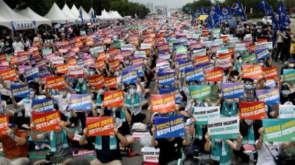 2020년 의료계 총파업 당시 모습(사진=메디팜스투데이)