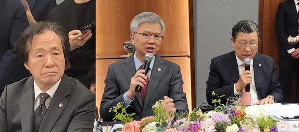 (좌측부터) 정기석 이사장, 김택우 회장, 이성규 회장