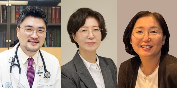 사진=서울아산병원 의학유전학센터 이범희 교수, 국립보건연구원 박현영 원장 · 박미현 박사(왼쪽부터).